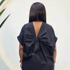 COLLAR KNOT OPEN BACK SHIRT - Image 4