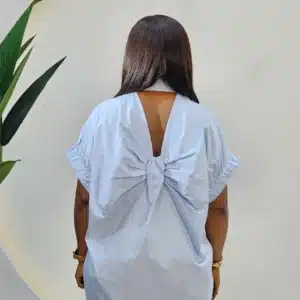 COLLAR KNOT OPEN BACK SHIRT - Image 5