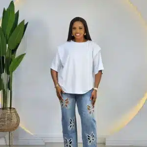 DETAILED SHOULDER ROUND NECK TOP - Image 5