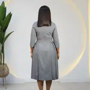 DOUBLE SIDE PLEAT FALSE POCKET DRESS - Image 7