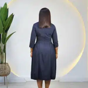 DOUBLE SIDE PLEAT FALSE POCKET DRESS - Image 6