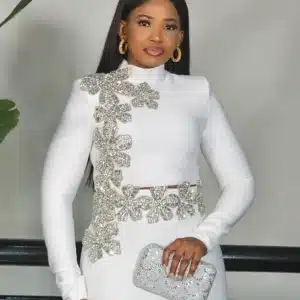 EMBELLISHED BANDAGE TOP & SKIRT SET - Image 3