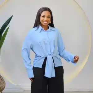 FRONT KNOT BUTTON DOWN SHIRT