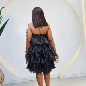 HALTER NECK RUFFLE DRESS - Image 6