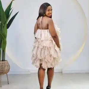 HALTER NECK RUFFLE DRESS - Image 4