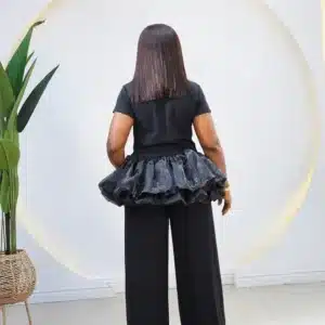 JERSEY ORGANZA PEPLUM TOP - Image 4