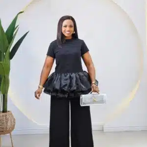 JERSEY ORGANZA PEPLUM TOP - Image 7