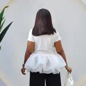 JERSEY ORGANZA PEPLUM TOP - Image 5