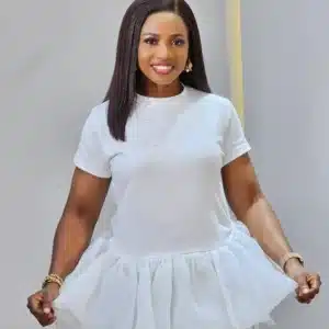 JERSEY ORGANZA PEPLUM TOP - Image 2