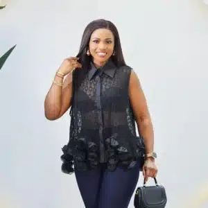 LACE RUFFLE HEM SLEEVELESS TOP - Image 4