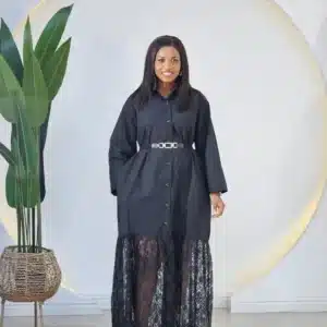 LACY HEM SHIRT DRESS