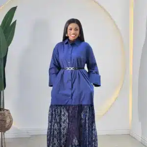 LACY HEM SHIRT DRESS - Image 2