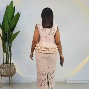 LACY PEPLUM SLEEVELESS DRESS - Image 6