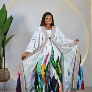 LEAF PRINT KIMONO & PANT SET - Image 3