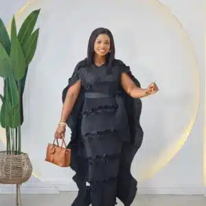 MIYAKI PONCHO BELTED DRESS - Image 3