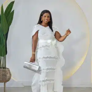 MIYAKI PONCHO BELTED DRESS - Image 5