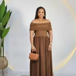 OFF SHOULDER ANKLE DRESS