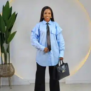 OVERSIZED SHIRT W TIE - Image 5