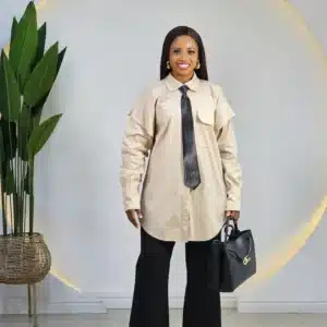 OVERSIZED SHIRT W TIE - Image 7