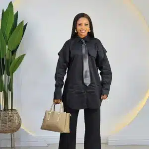 OVERSIZED SHIRT W TIE - Image 8