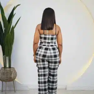 PLAID CARGO SPAG JUMPSUIT - Image 8