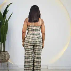 PLAID CARGO SPAG JUMPSUIT - Image 7