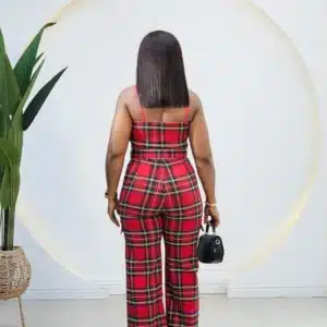 PLAID CARGO SPAG JUMPSUIT - Image 10