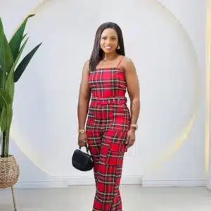PLAID CARGO SPAG JUMPSUIT - Image 6