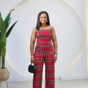PLAID CARGO SPAG JUMPSUIT - Image 3