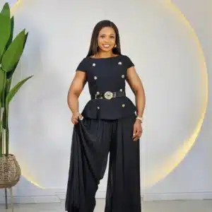 PLEATED DOUBLE BREASTED PEPLUM JUMPSUIT - Image 5