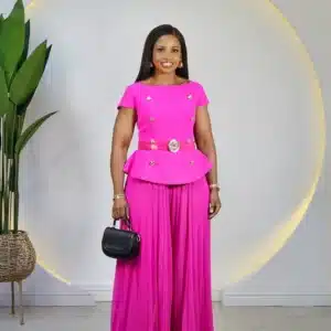 PLEATED DOUBLE BREASTED PEPLUM JUMPSUIT - Image 2