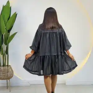 PUFF SLEEVE KNOT HEM DRESS - Image 9