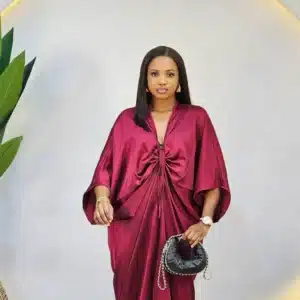 SATIN CHEST KNOT MIDI ABAYA - Image 7