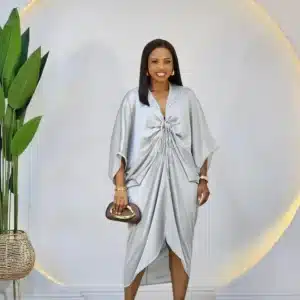 SATIN CHEST KNOT MIDI ABAYA