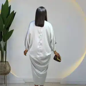 SATIN CHEST KNOT MIDI ABAYA - Image 9