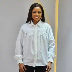 SMOKEY CHEST COLLAR BUTTON DOWN SHIRT - Image 2