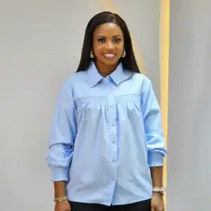 SMOKEY CHEST COLLAR BUTTON DOWN SHIRT