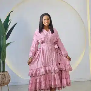 SWING LACE INSERTED HEM DRESS