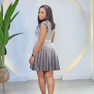 BANDAGE STRIPE FLARE DRESS - Image 6