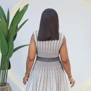 BANDAGE STRIPE FLARE DRESS - Image 5