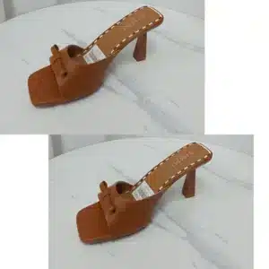 BOW TOP LEATHER MULES