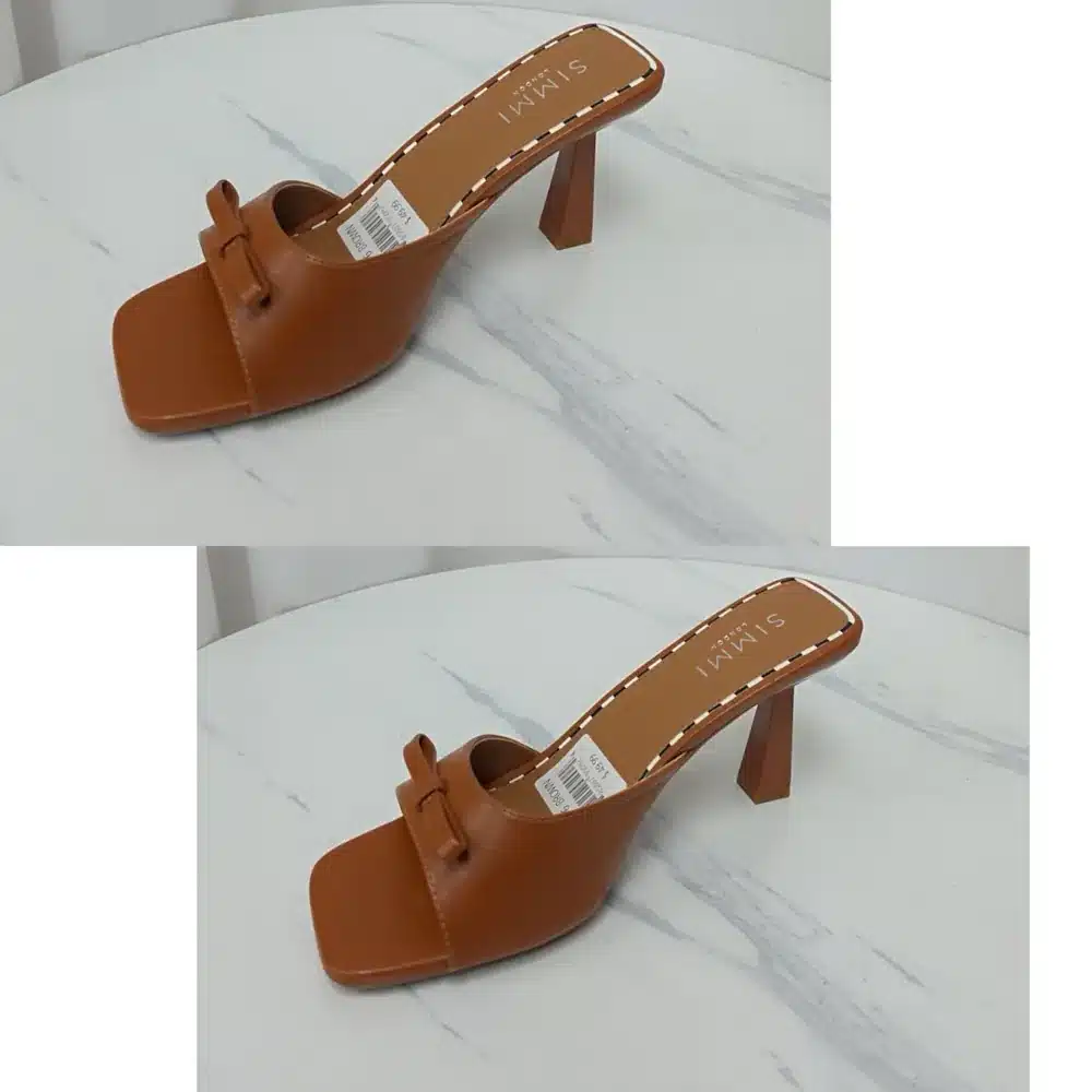 BOW TOP LEATHER MULES