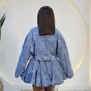 DENIM SHORT SKATER SKIRT & JACKET SET - Image 2