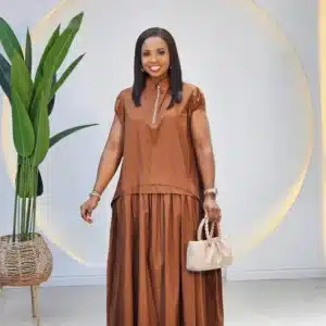 HIGH NECK ZIP HEM DRESS