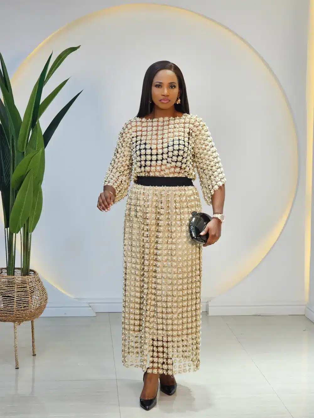 LACE PEARL SKIRT SET - Image 2