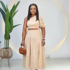 LACY MONO SLEEVE CUT OUT DRESS - Image 2