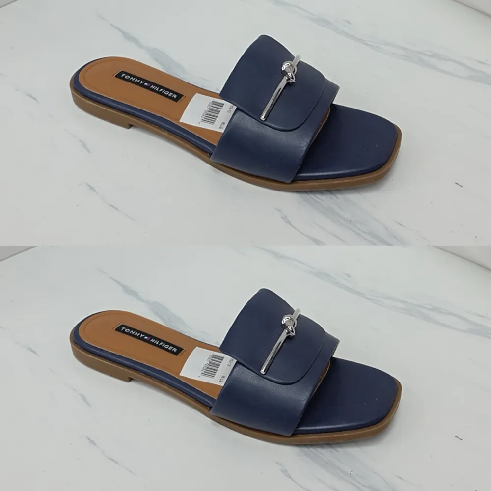 METAL KNOT TOP LEATHER SLIPPERS