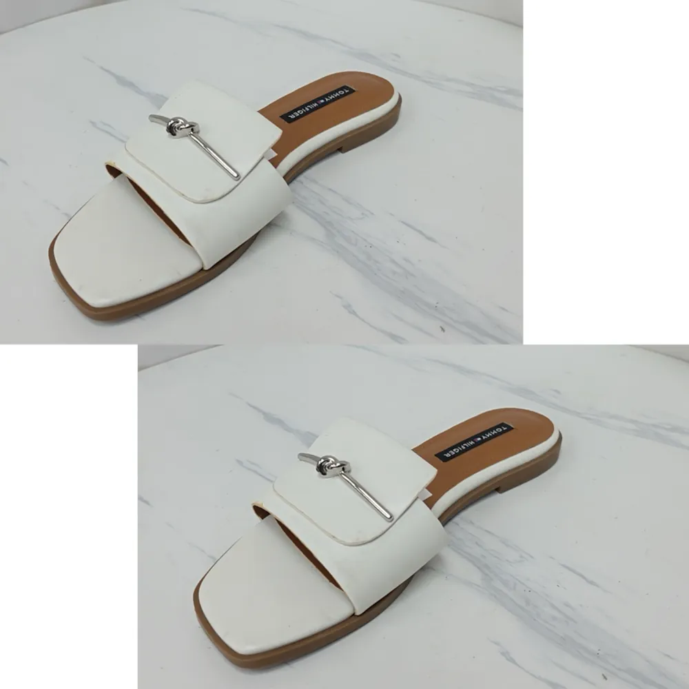 METAL KNOT TOP LEATHER SLIPPERS