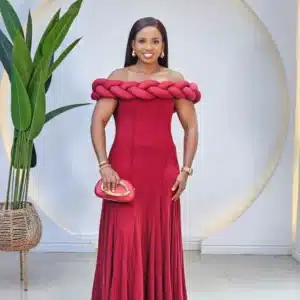 PLEATED OFF SHOULDER MAXI DRESS - Image 2