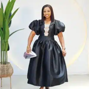 PUFF SLEEVE SKATER DRESS